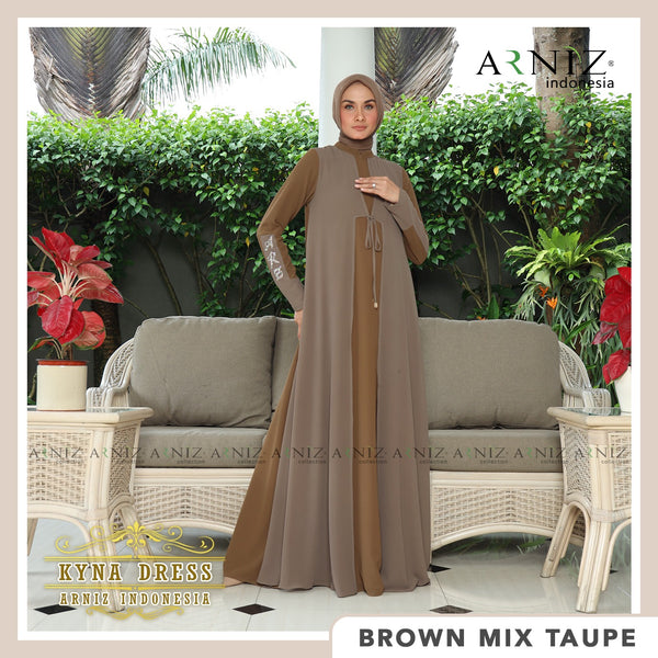 KYNA DRESS - BROWN MIX TAUPE