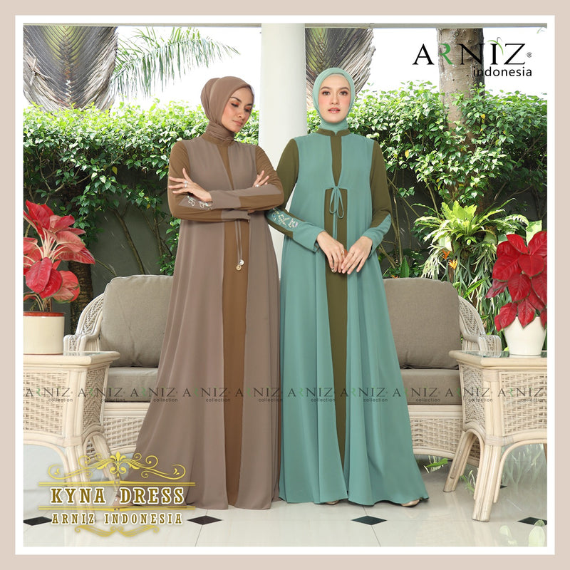 KYNA DRESS - FERN GREEN MIX EVERGREEN