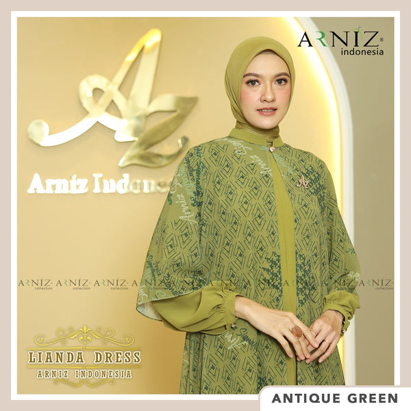 LIANDA DRESS - ANTIQUE GREEN