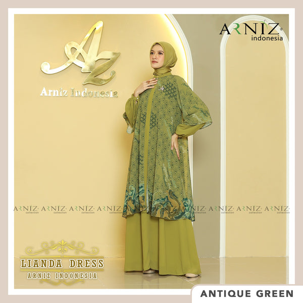 LIANDA DRESS - ANTIQUE GREEN