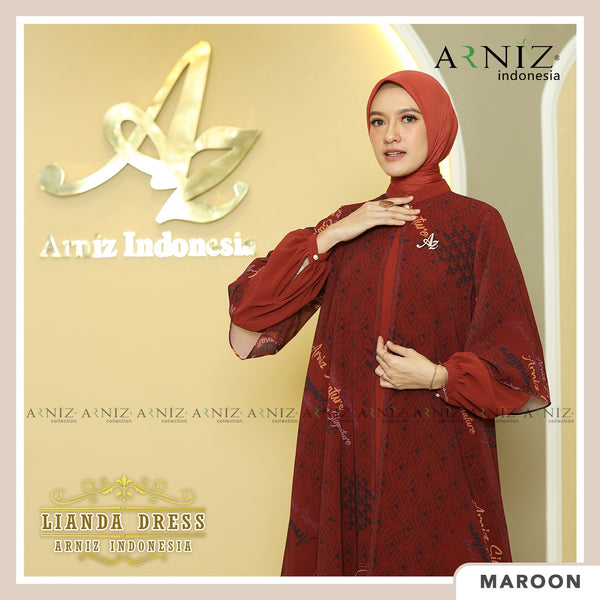 LIANDA DRESS - MAROON