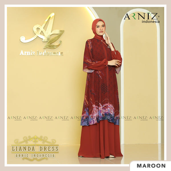 LIANDA DRESS - MAROON