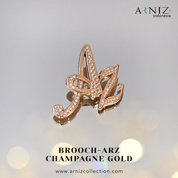BROOCH AZ - CHAMPAGNE GOLD